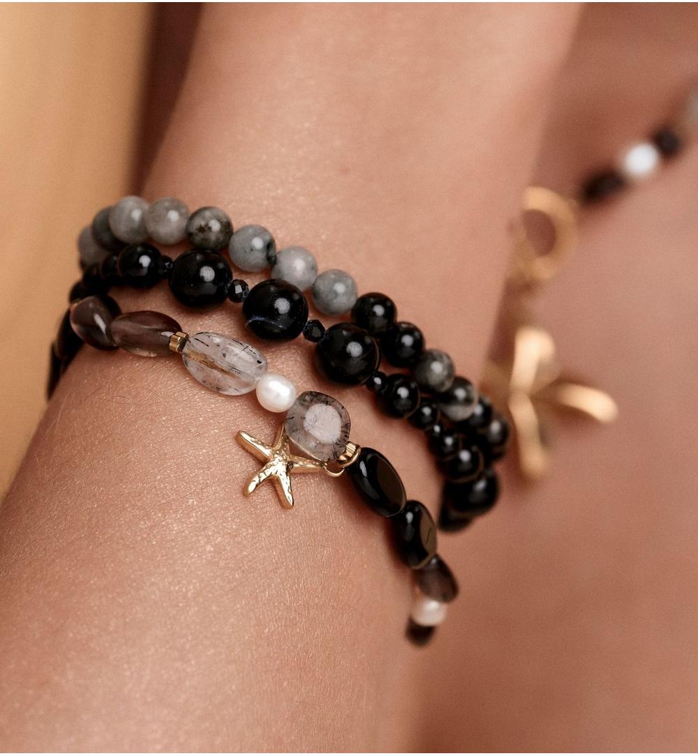 Bransoletka z kamieni naturalnych i zawieszką rozgwiazdą BSC2293