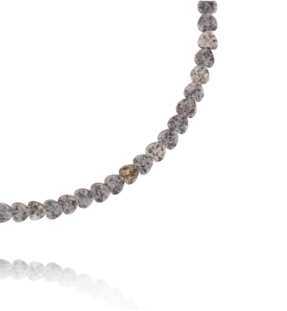 Naszyjnik z szarego jadeitu – serca NTW1651