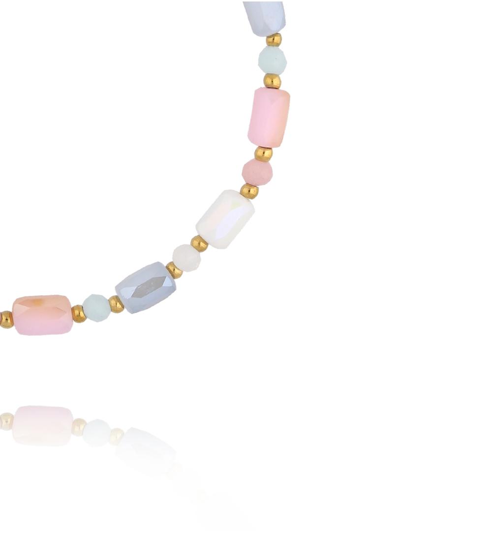 Bransoletka z pastelowych szklanych kryształków BTW3594