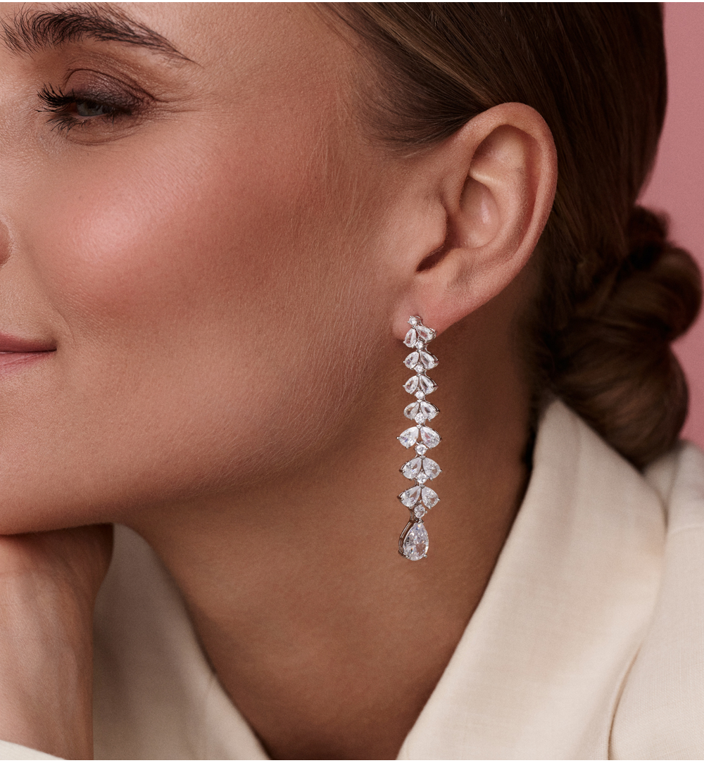 Kolczyki srebrne z transparentnymi cyrkoniami KSS2205