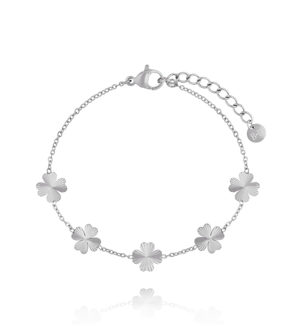 Zestaw biżuterii z motywem koniczynki srebrny ZN0104