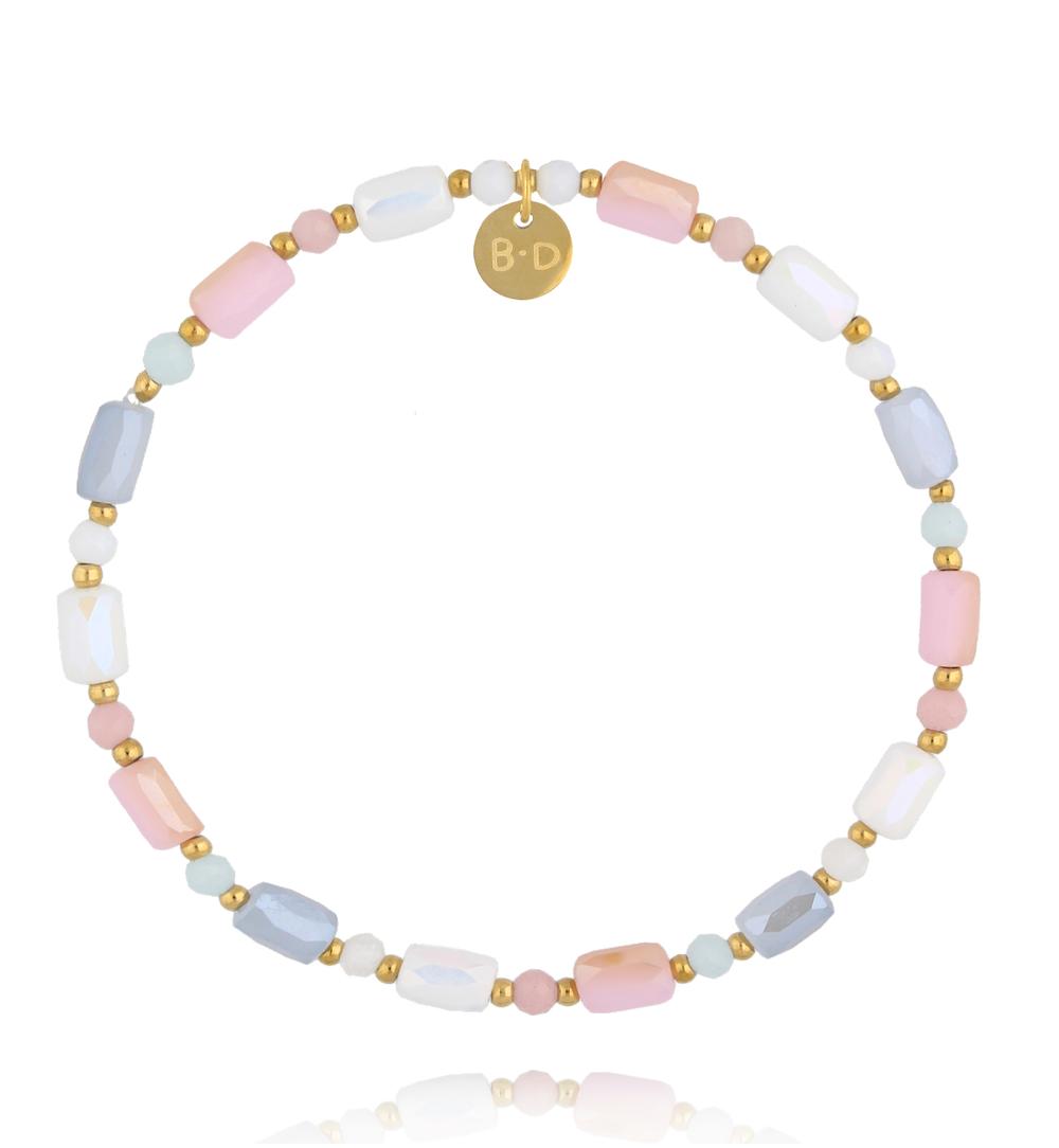 Bransoletka z pastelowych szklanych kryształków BTW3594