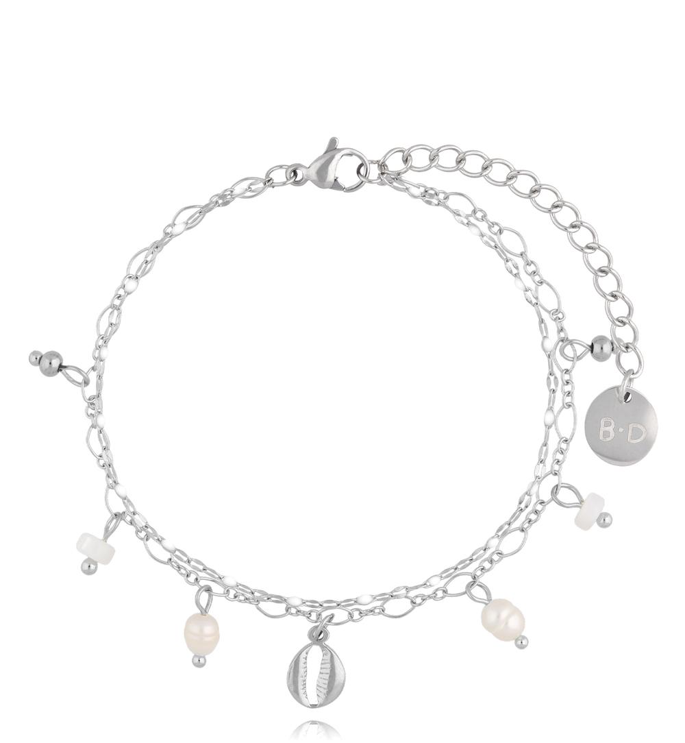 Bransoletka srebrna z perłami BSY0074