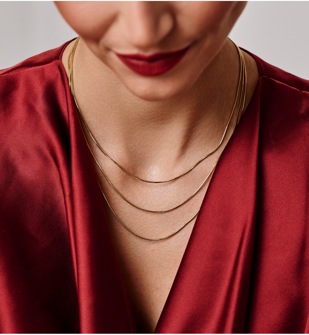 Naszyjnik potrójny typu snake chain NSY0625