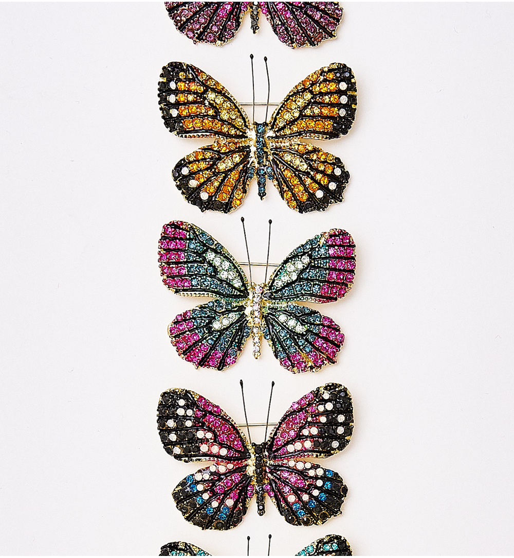 Broszka z kolorowym motylem Papillon BRPI0010