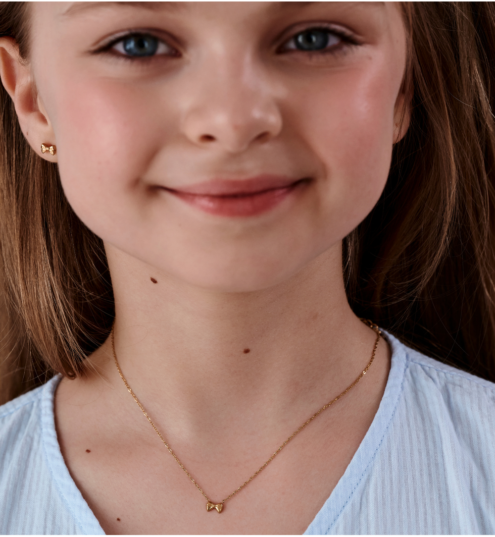 Naszyjnik z kokardką złoty dla córki NSY0788