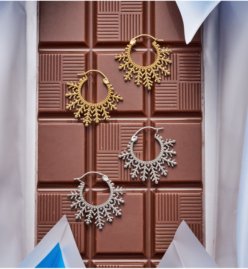 Kolczyki śnieżynki złote KSA2225