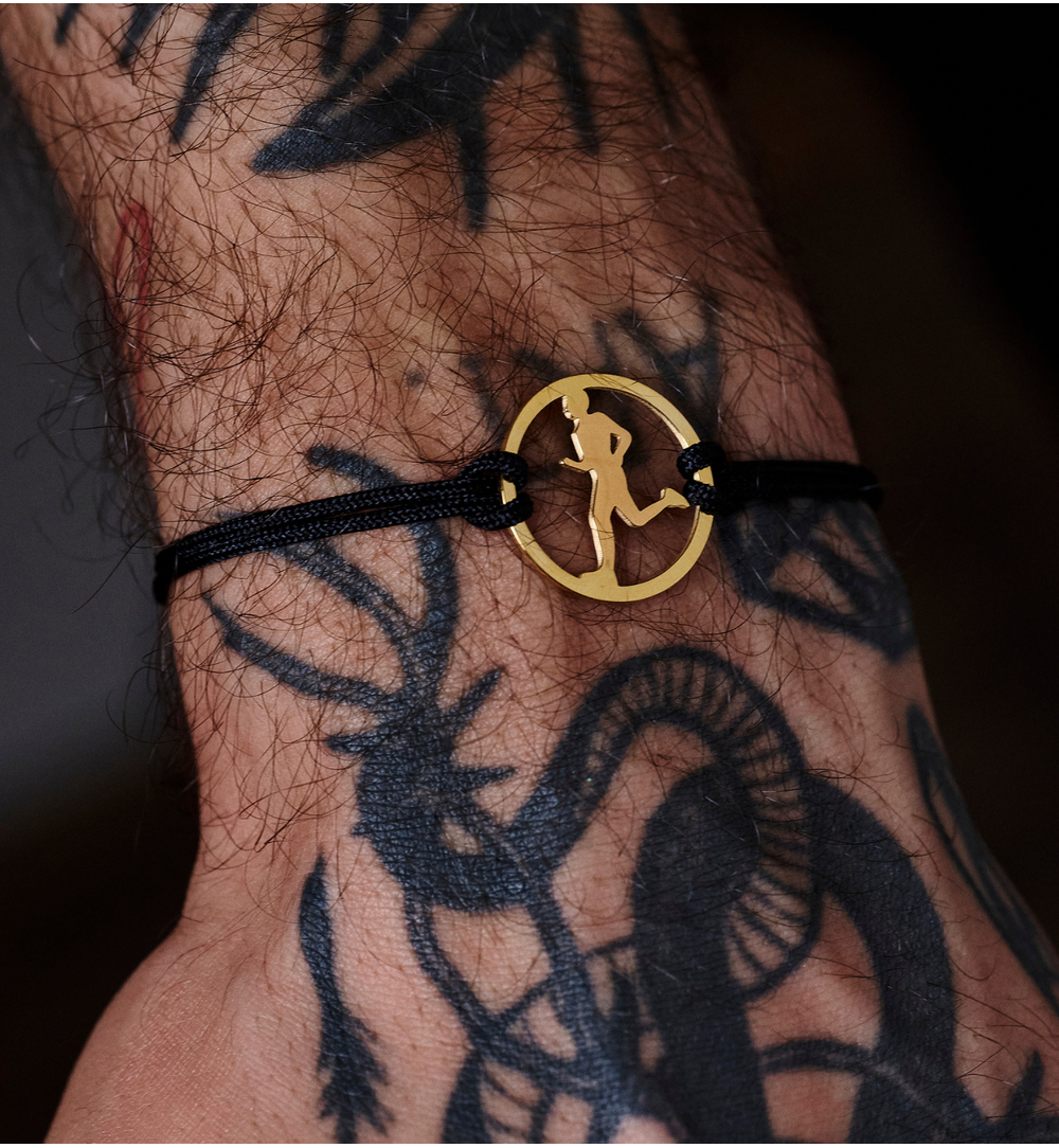 Bransoletka ze złotym biegaczem BGL0472