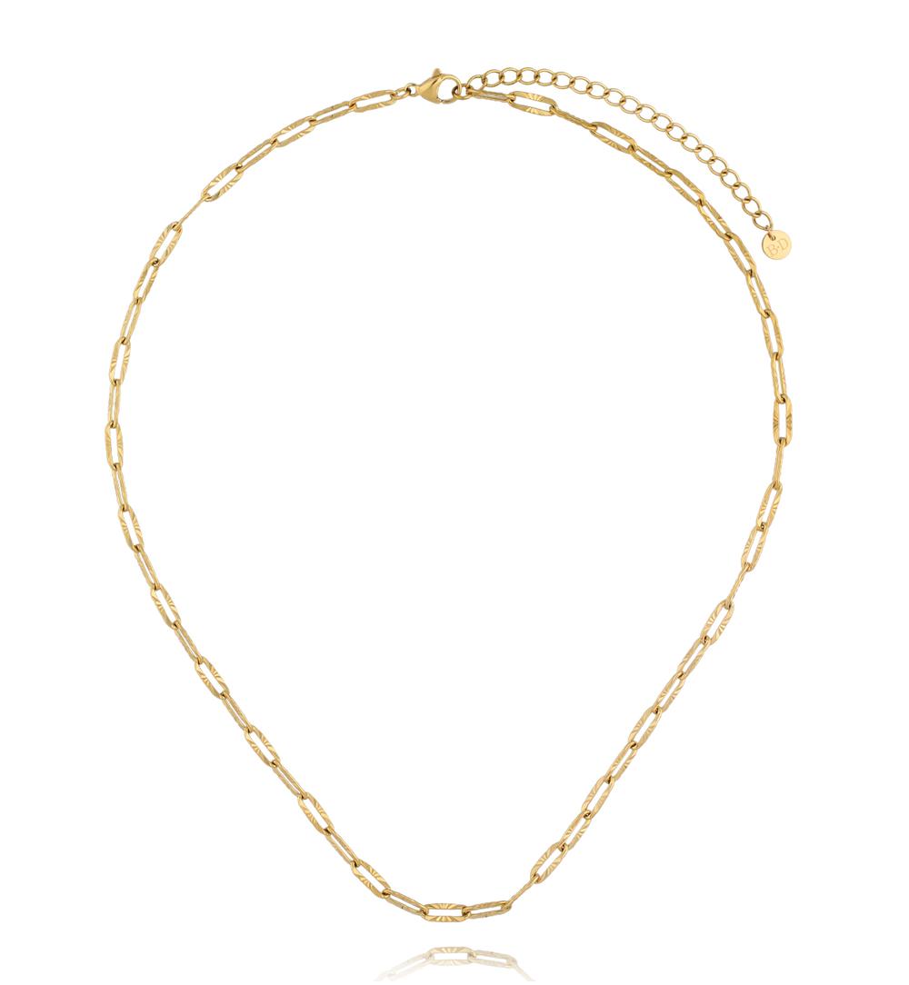 Naszyjnik z dekoracyjnym splotem złoty NEA0069