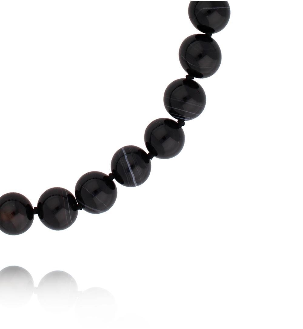 Naszyjnik z czarnymi agatami NPA1534