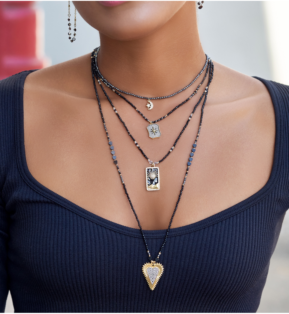 Naszyjnik z hematytami i zawieszką Coimbra NTW0780