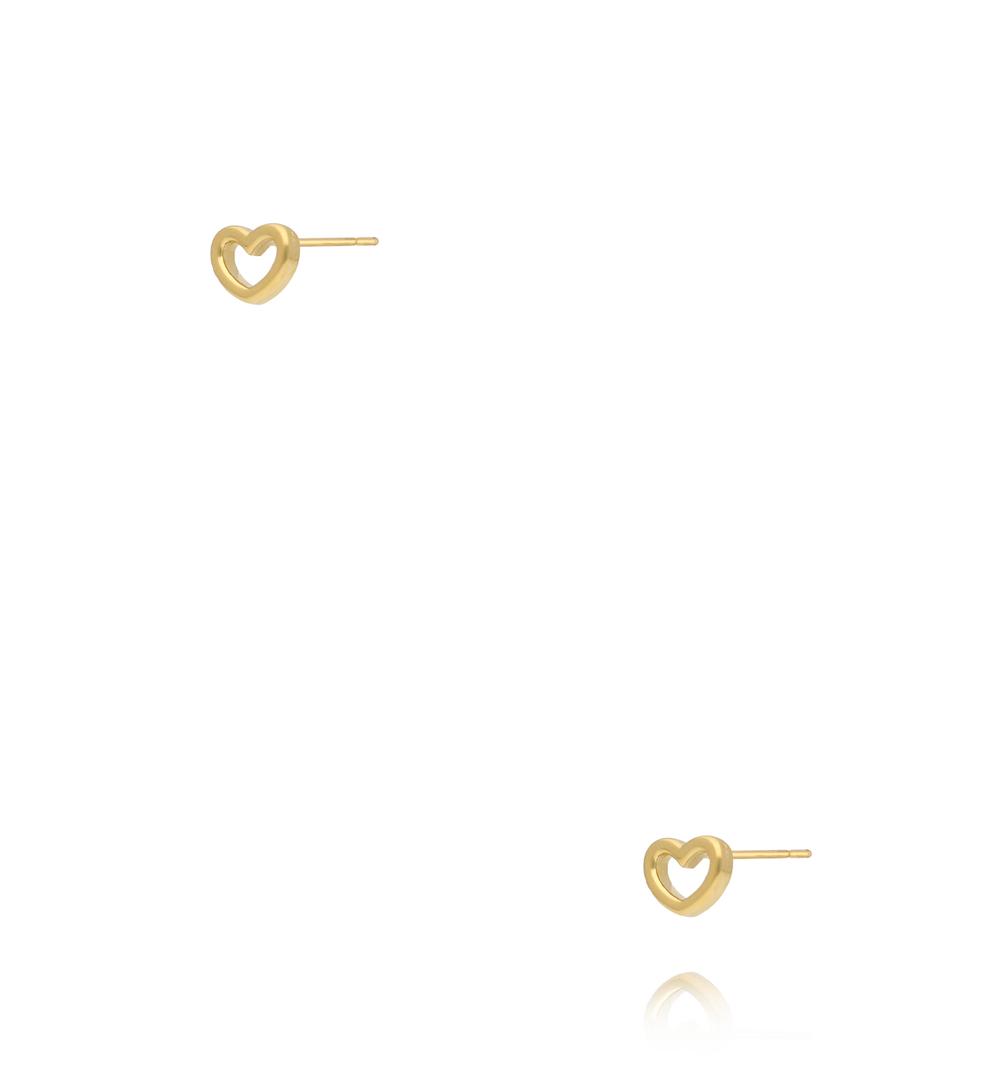 Kolczyki sztyfty złocone – otwarte serca KSY0557