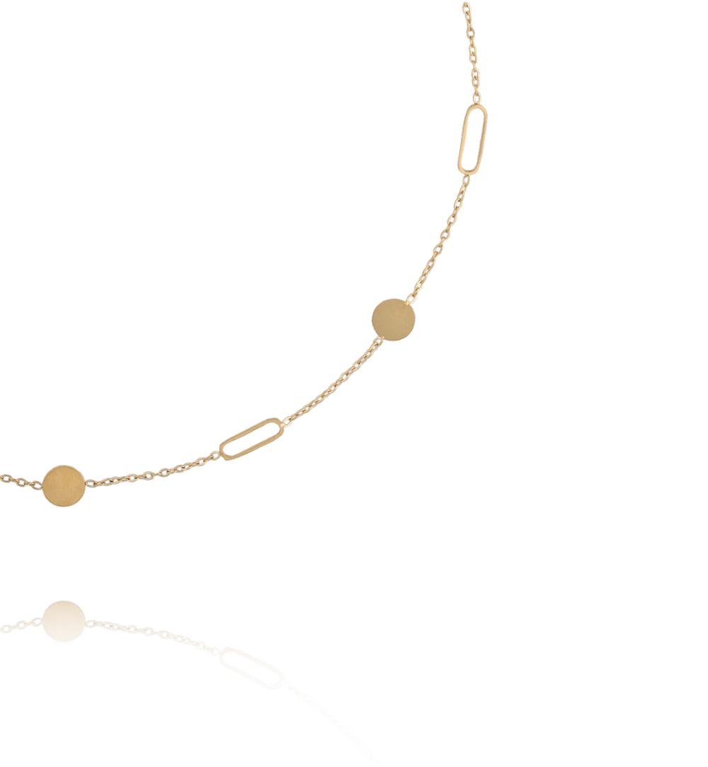 Naszyjnik z geometrycznymi elementami złoty NEA0066