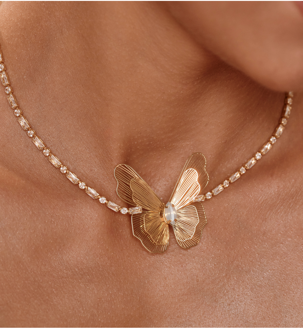 Zestaw biżuterii z motylami ZN0046