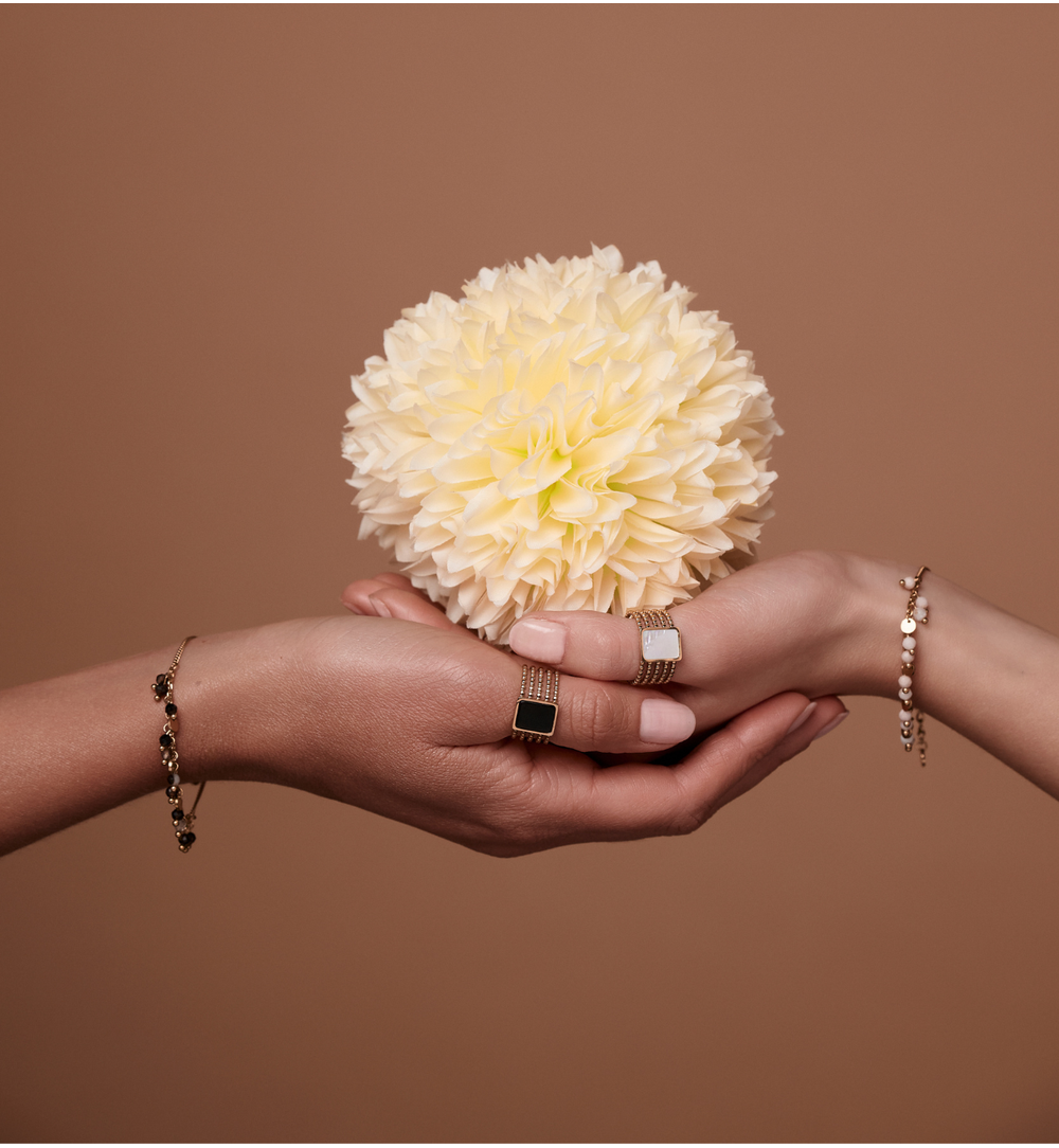 Bransoletka z czarnymi agatami Paradise Jewels BPA0447