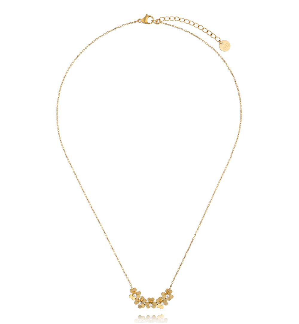 Naszyjnik z kwiatuszkami złoty NSY0876