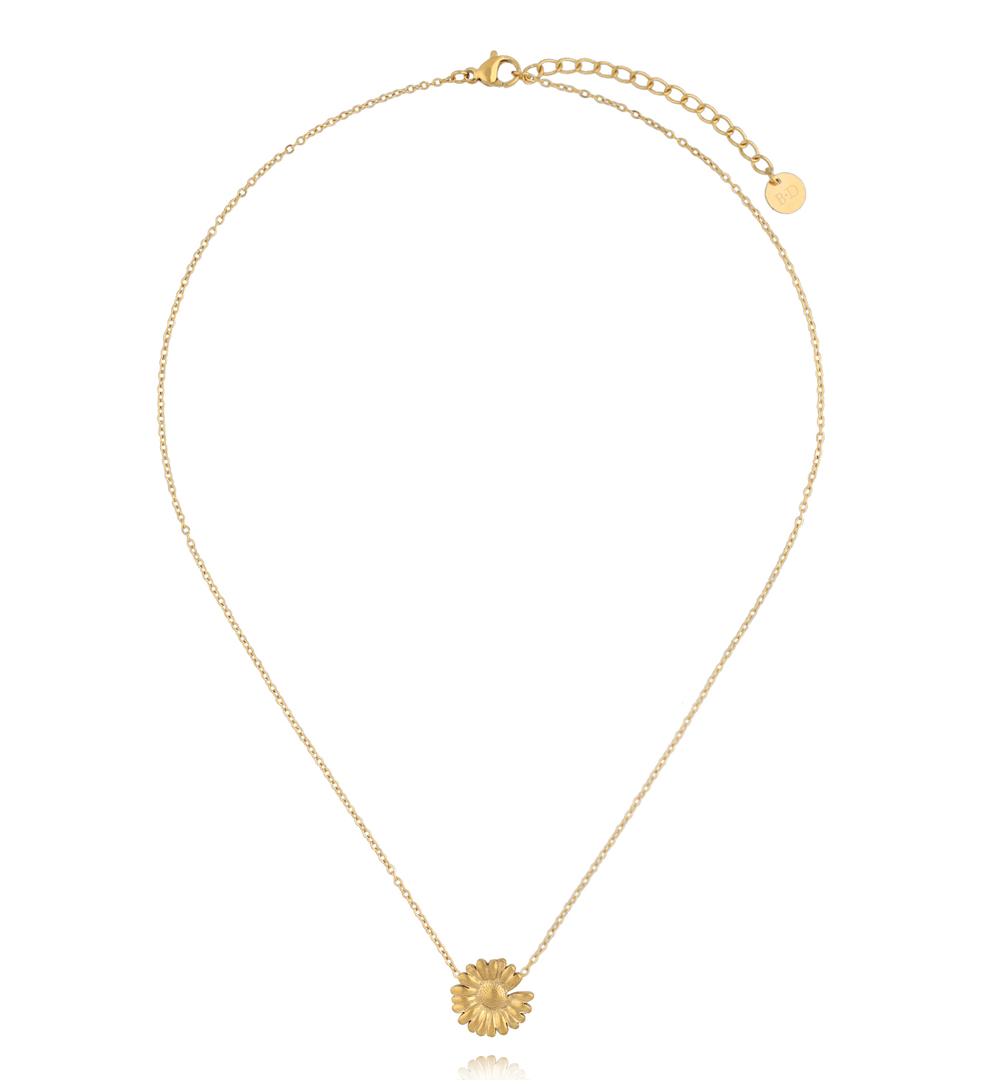 Naszyjnik z kwiatową zawieszką w kolorze złota NSY0927
