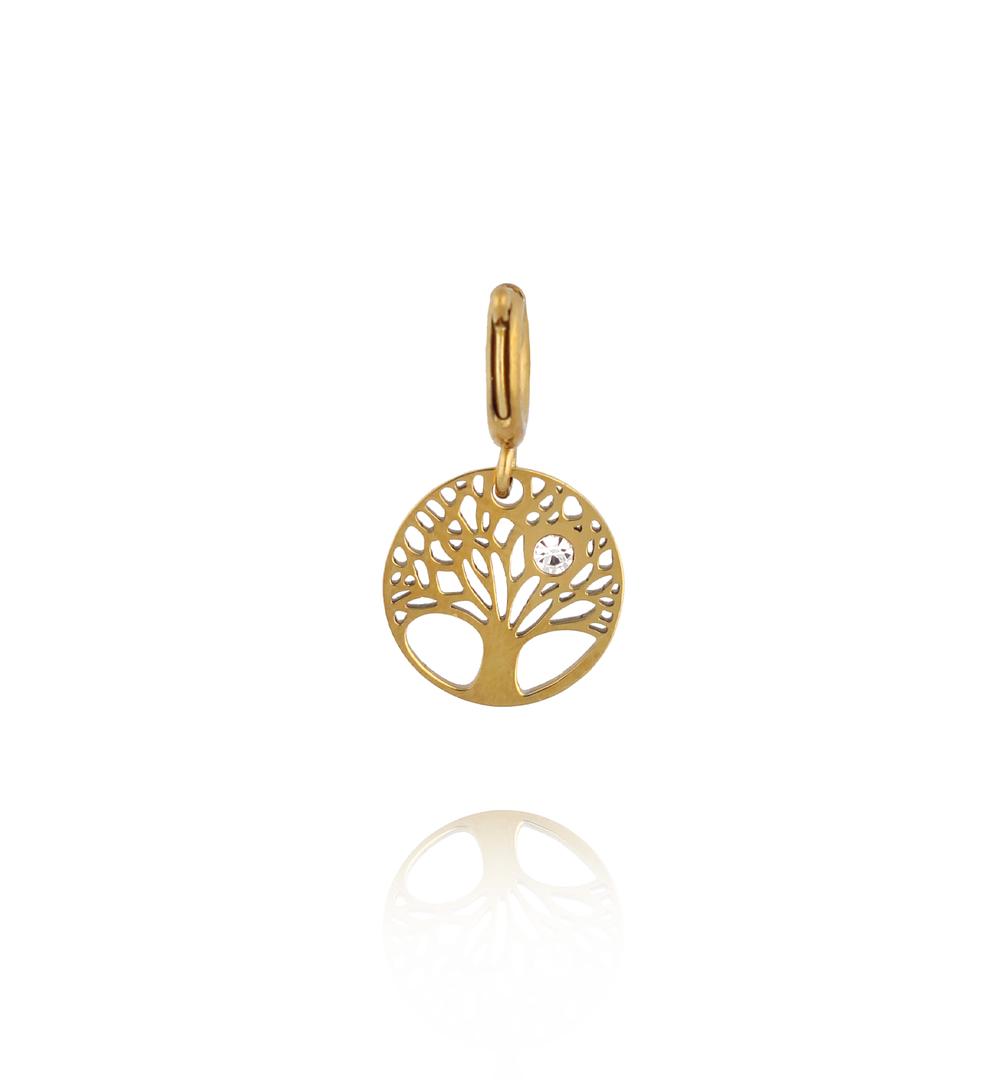 Charms medalion z drzewkiem życia i cyrkonią CHA0176