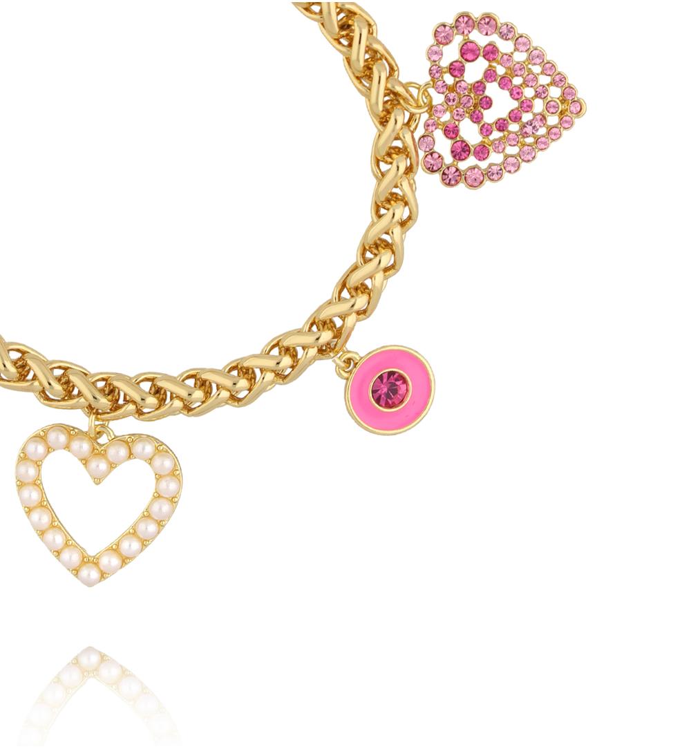 Bransoletka z zawieszkami w kształcie serc BSS0271
