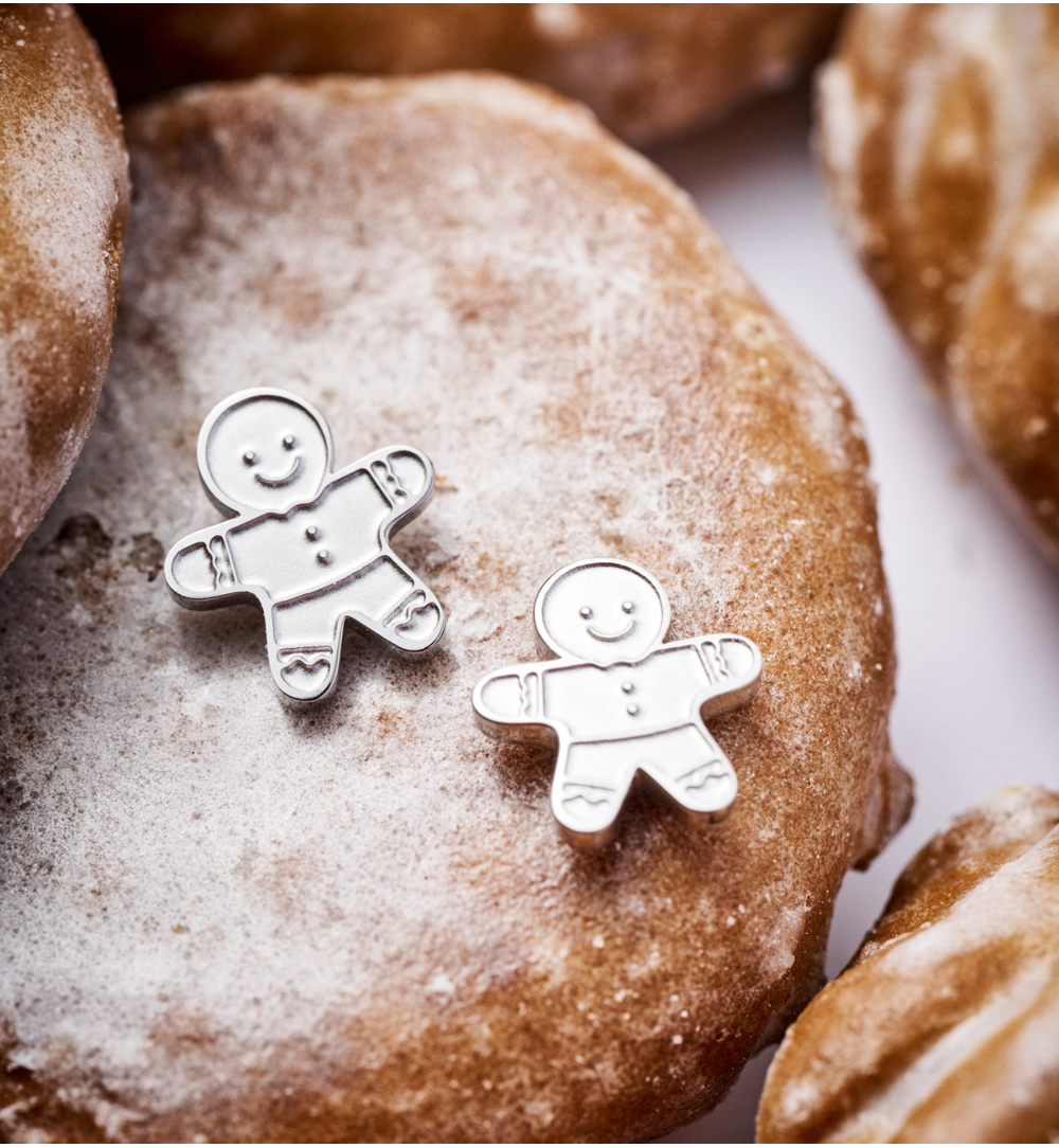 Zestaw świątecznej biżuterii ze srebrnymi pierniczkami ZN0058