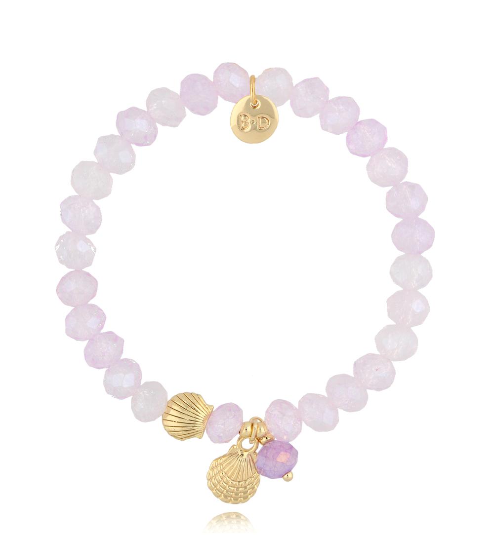 Bransoletka z kryształkami i muszelką Crystal Shell BSH0165
