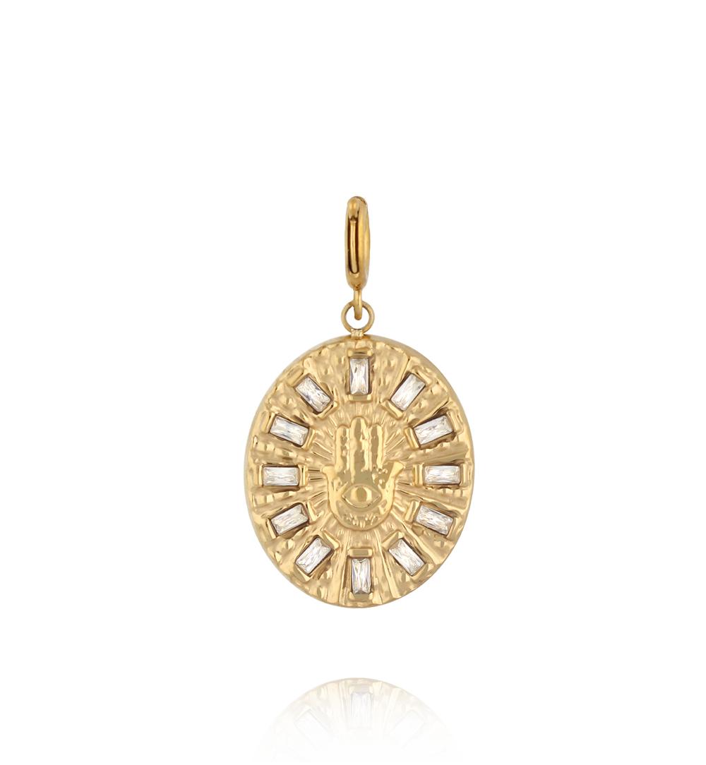 Charms Hamsa z kryształowymi cyrkoniami CHA0056