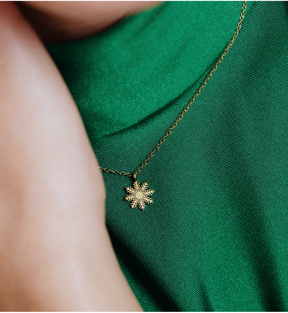 Naszyjnik ze śnieżynką złoty NSA1377