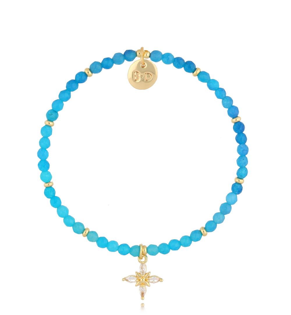 Bransoletka niebieska z koniczynką Caelum BTW2141