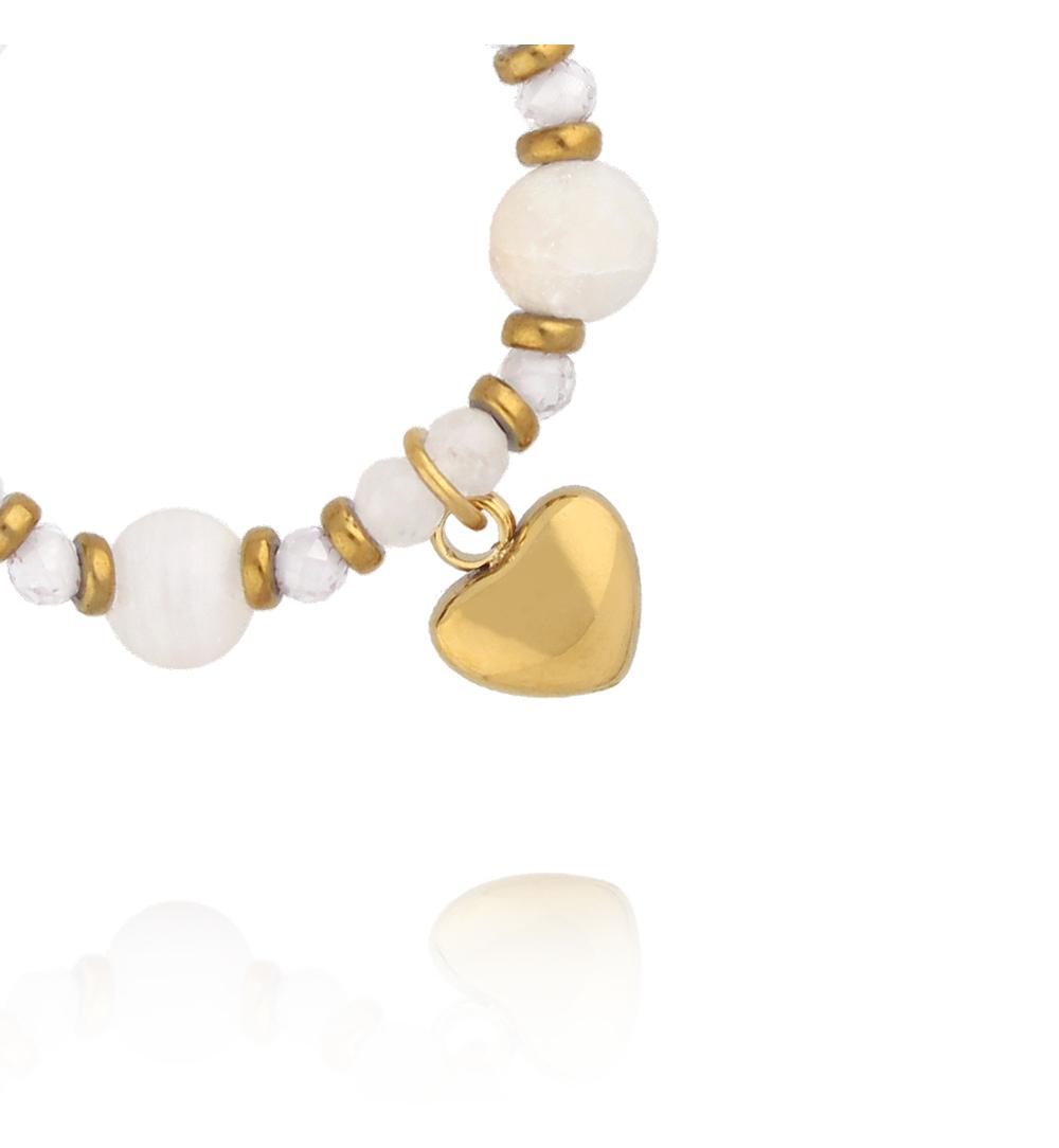 Pierścionek elastyczny z kamieniami księżycowymi PTW0656