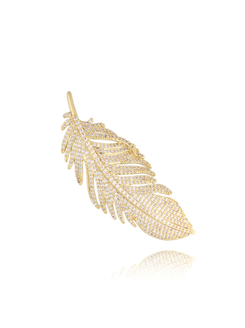 Broszka ze złotym piórkiem Gold Feather BRSS0048