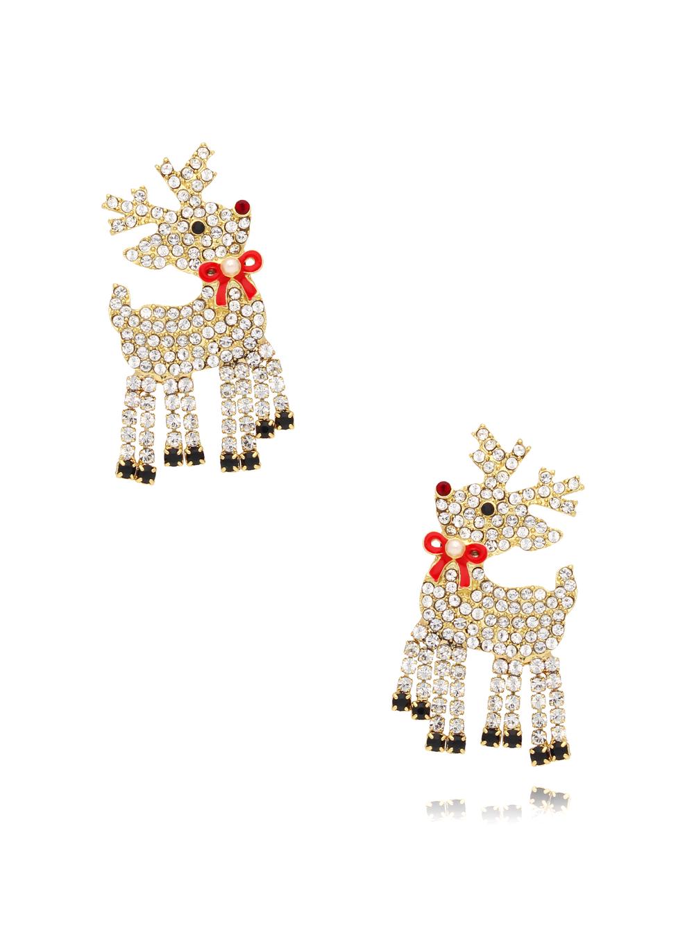 Kolczyki świąteczne z reniferami Sparkling Reindeer KSS1752