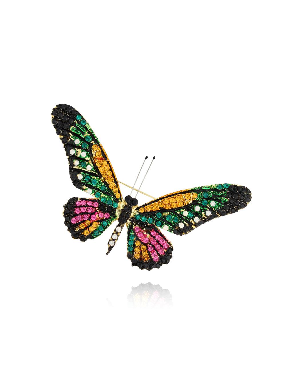 Broszka z kolorowym motylem Papillon II BRPI0016