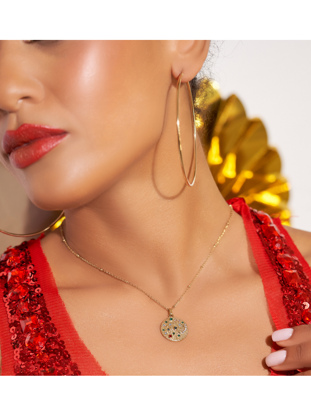 Kolczyki złote koła ze stali szlachetnej Big Hoops KSA0209