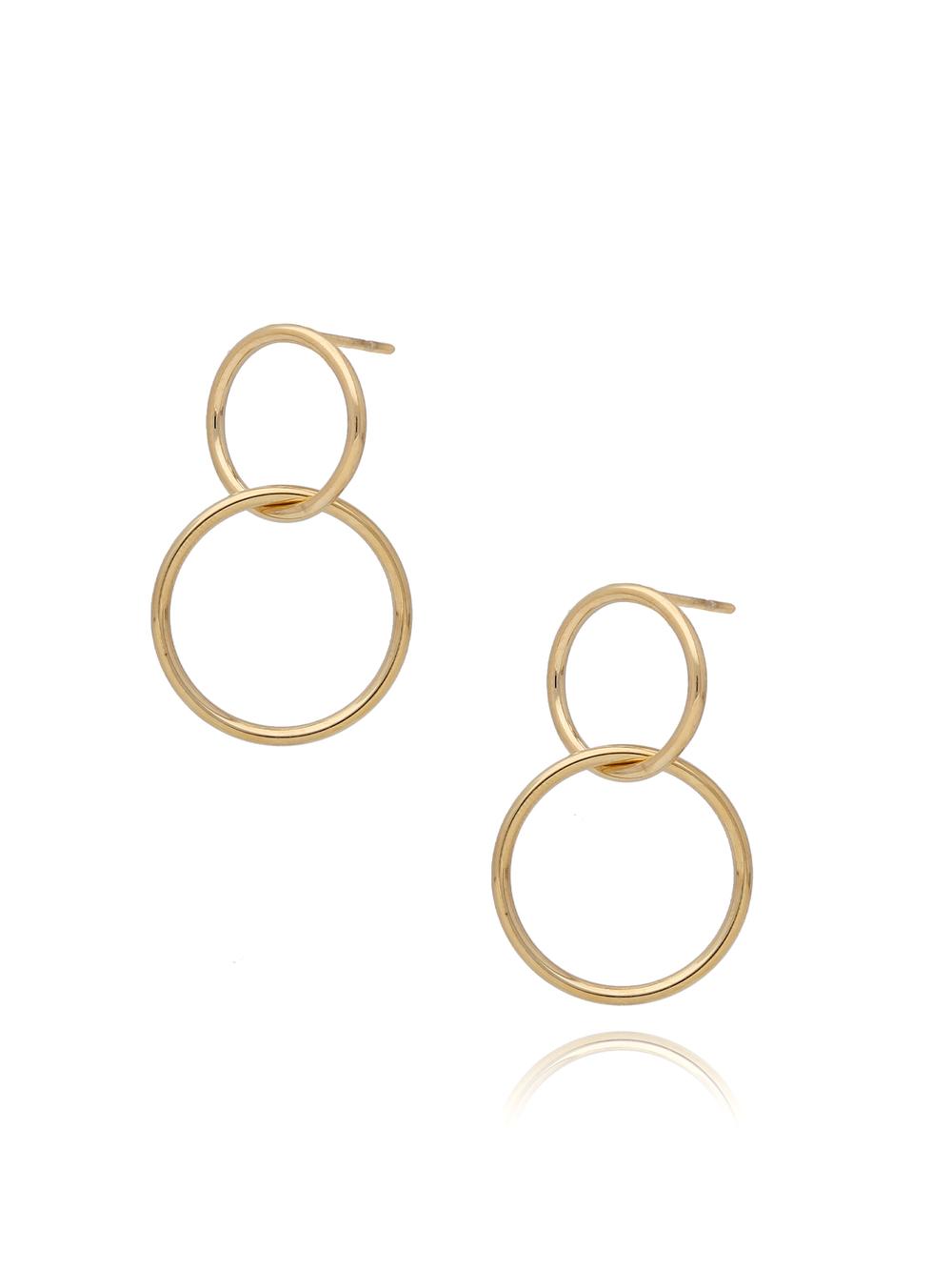 Kolczyki złote kółka ze stali szlachetnej Double Hoops KSA0127