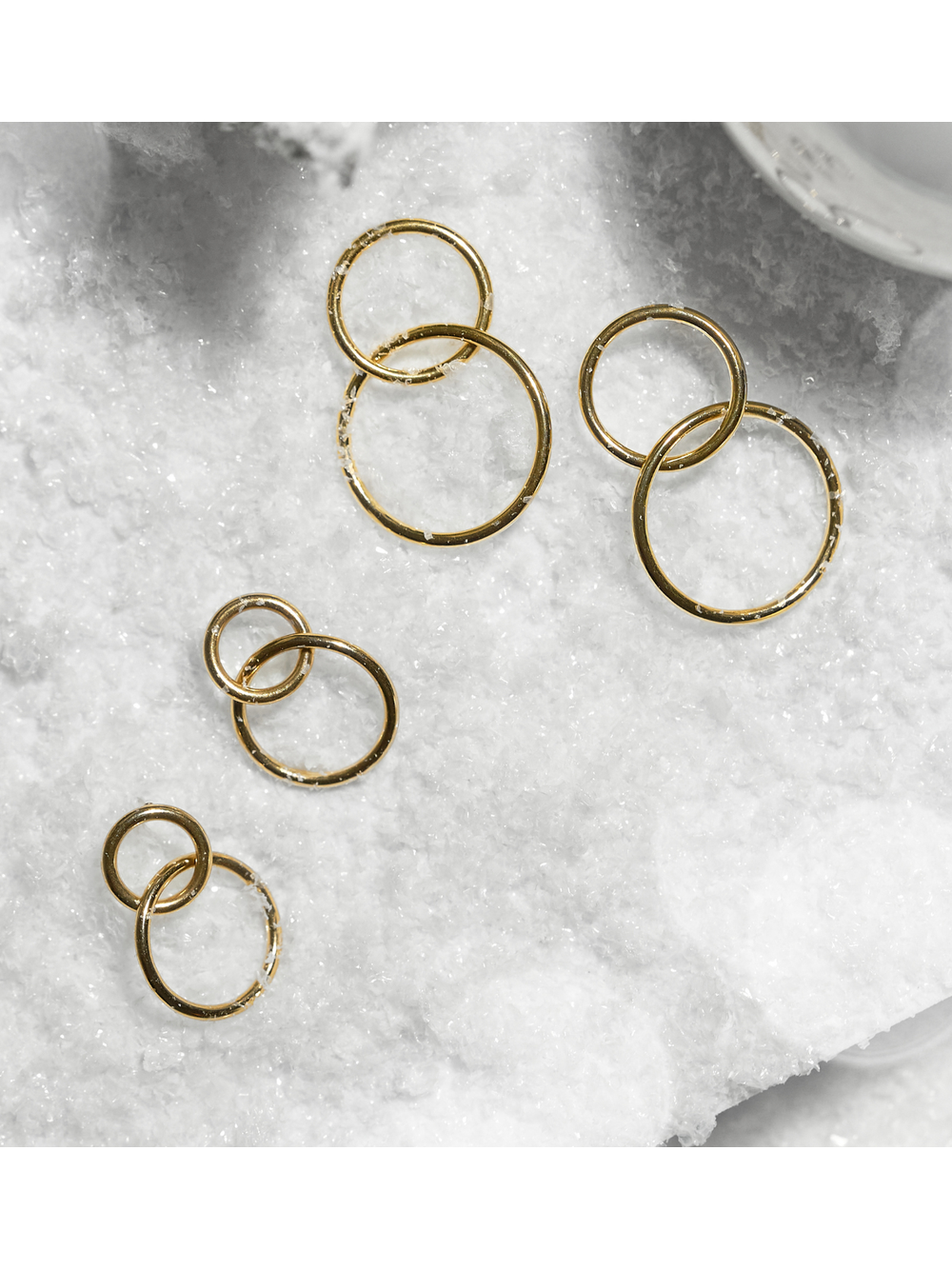 Kolczyki złote kółka ze stali szlachetnej Double Hoops KSA0127