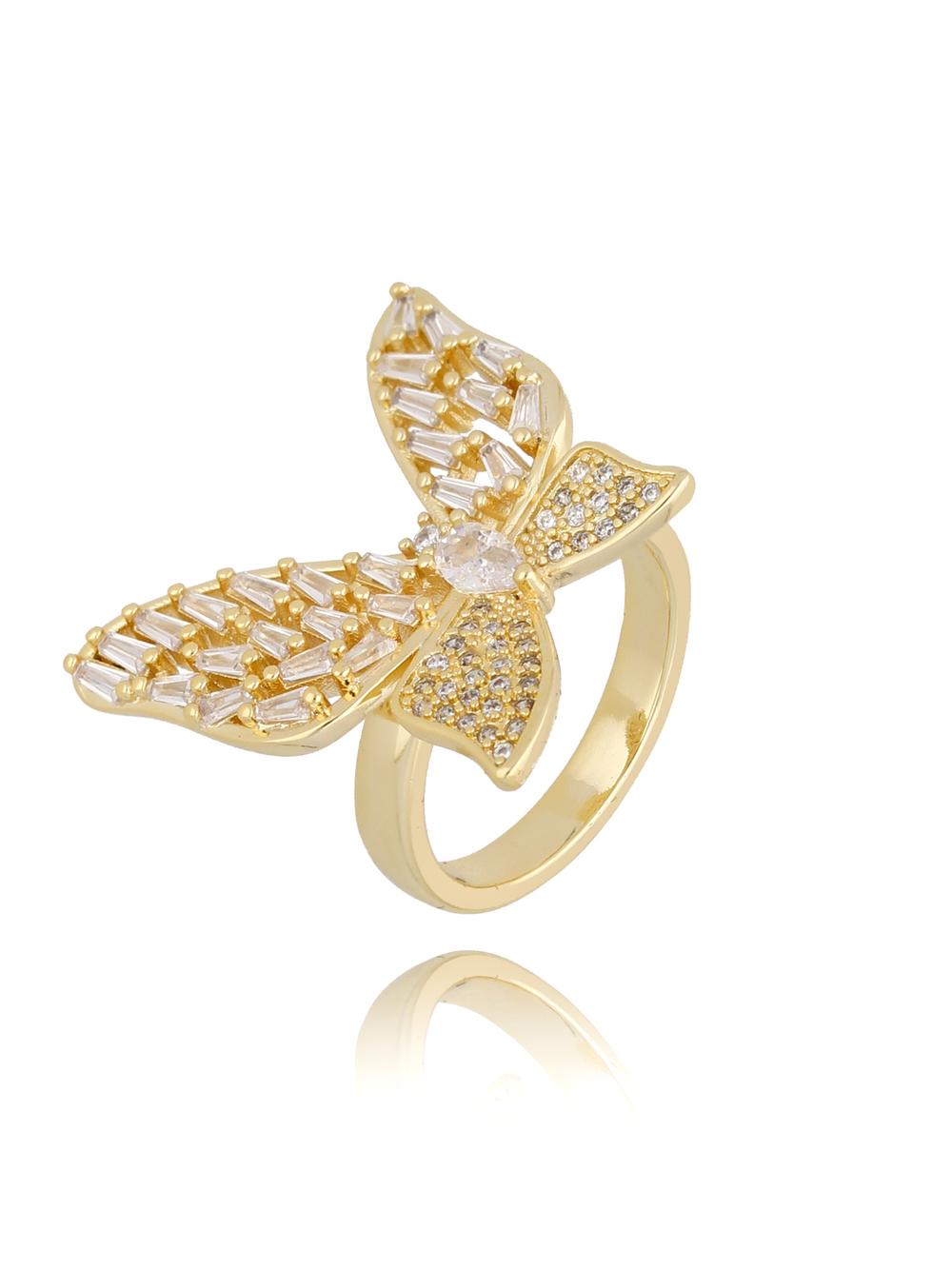 Pierścionek ze złotym motylem Gold Butterfly PSS0044