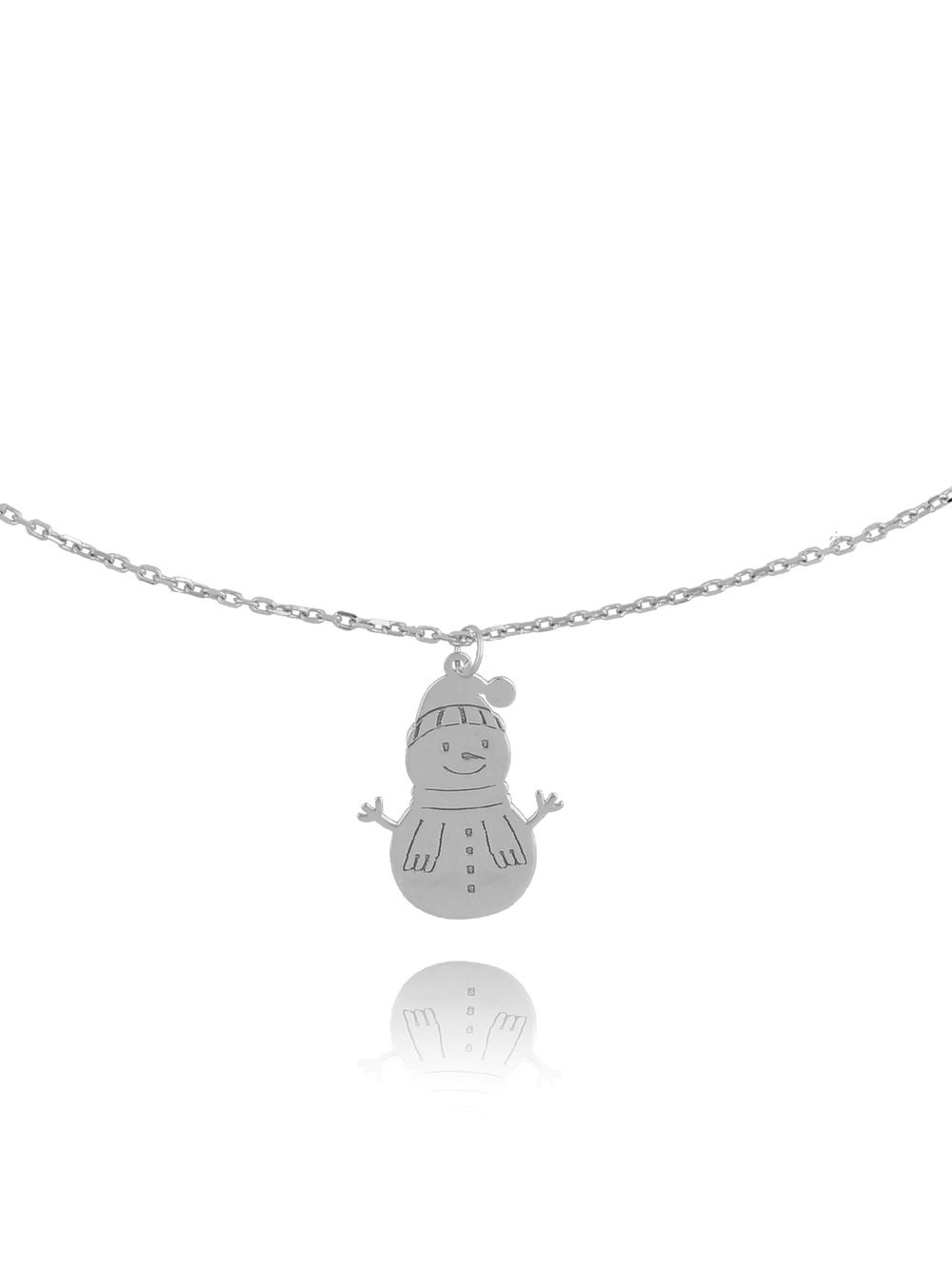 Naszyjnik srebrny z bałwankiem Cute Snowman NSE0129