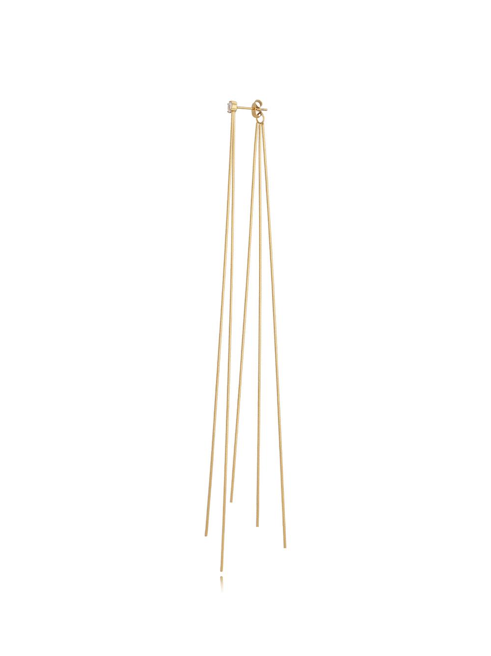 Kolczyk złoty podwójny Long Chains KSA0747