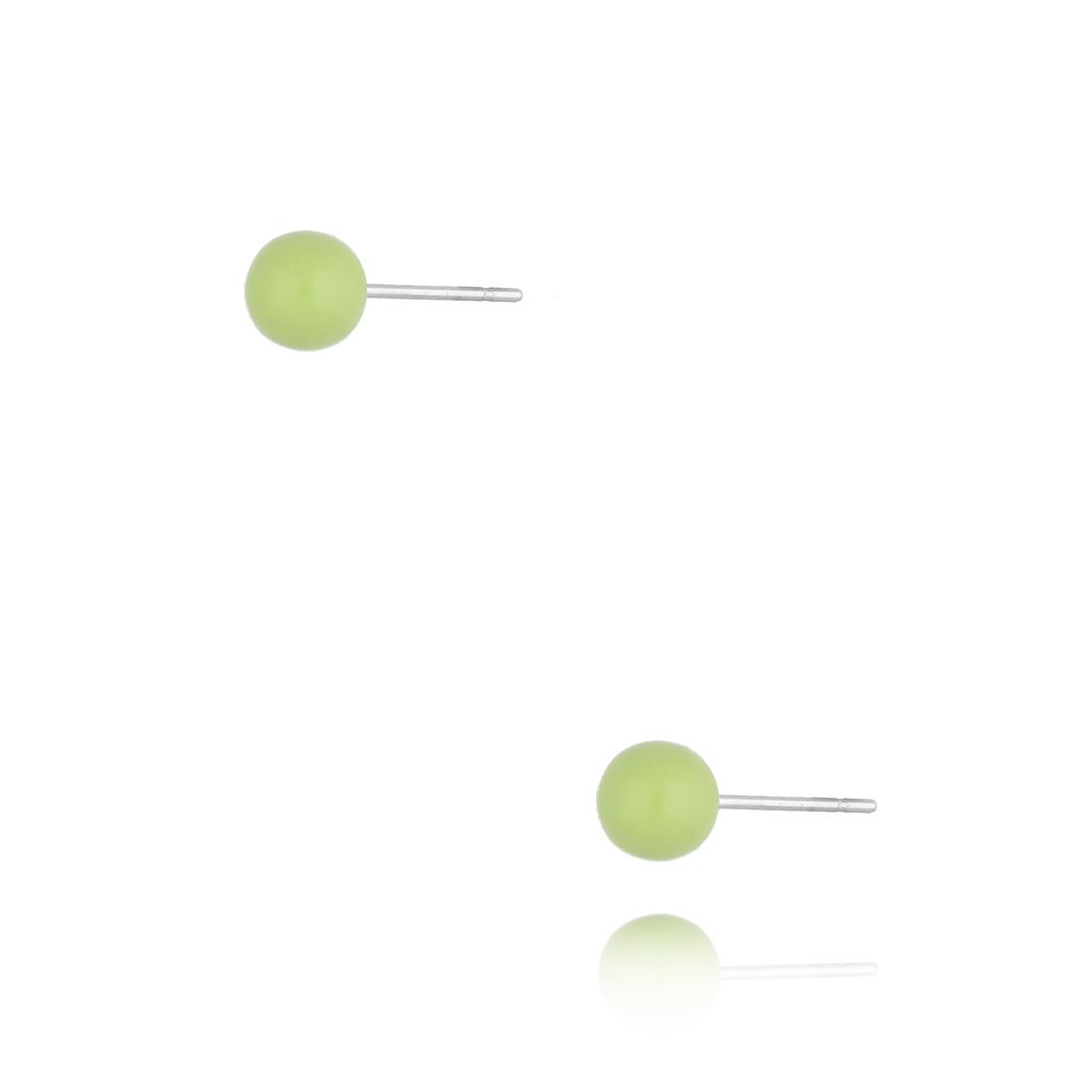 Kolczyki kulki z zieloną emalią 5 mm Enamel Balls KSA1717