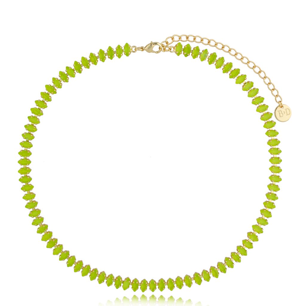 Naszyjnik z zielonymi neonowymi kryształkami Honestly NS0094