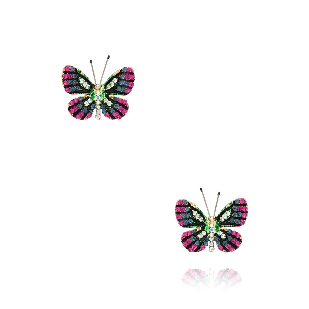 Kolczyki z kolorowymi motylkami Papillon KPI0010