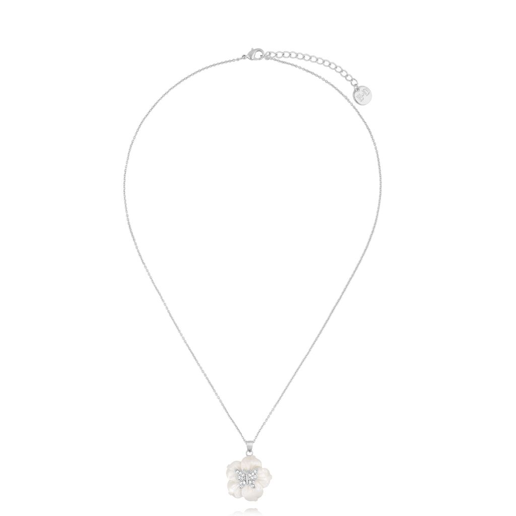 Naszyjnik srebrny z kwiatuszkiem Glam Charms NS0243