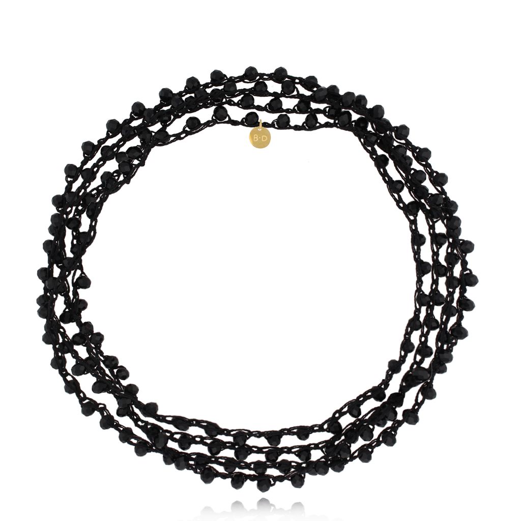Naszyjnik czarny z kryształkami Arborea NWE0002