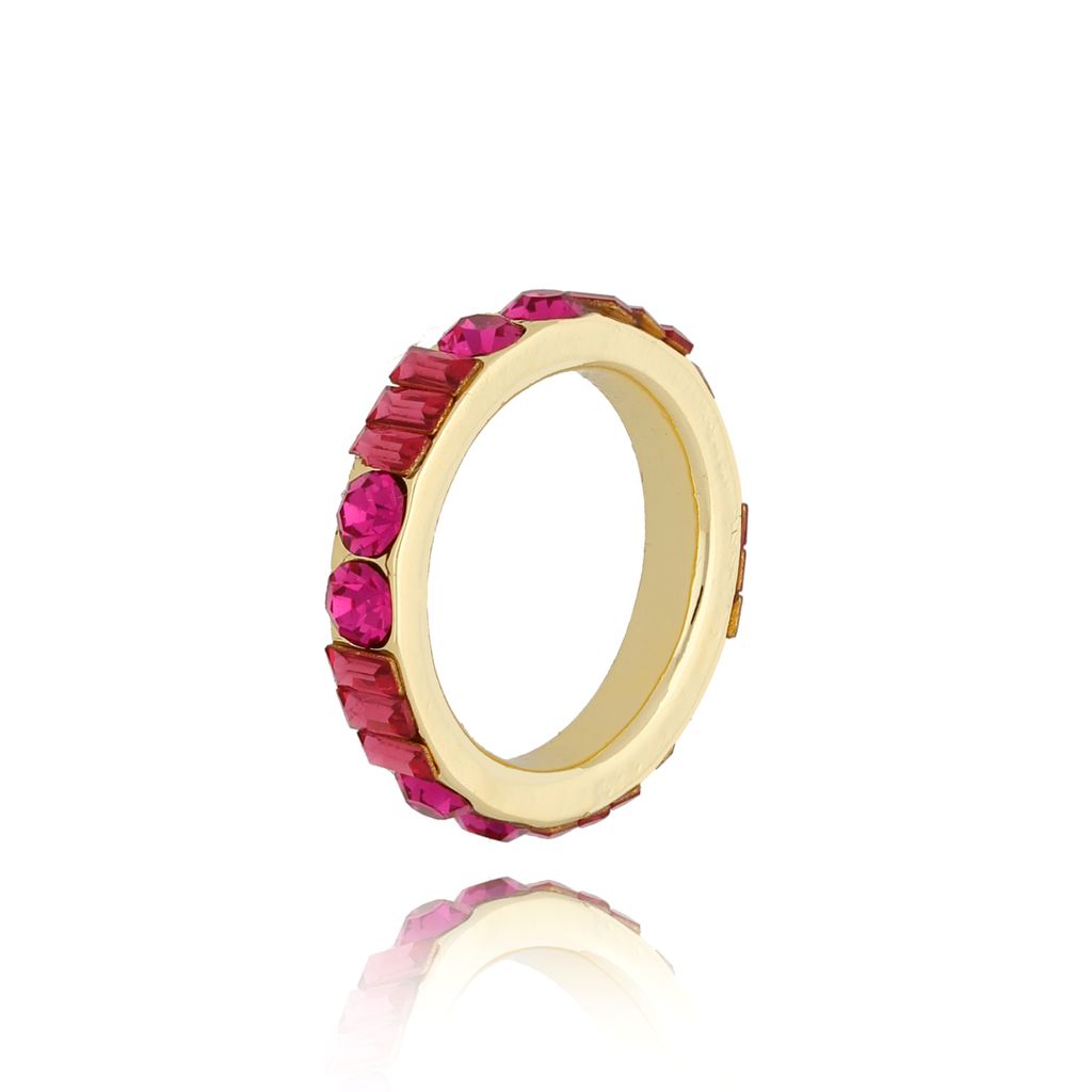 Pierścionek obrączka z różowymi kryształkami Go on PRG0199 rozmiar 15