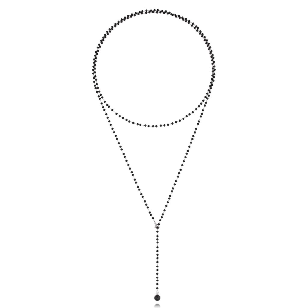 Naszyjnik z kryształkami czarny z zawieszką Cristalli NPA1210