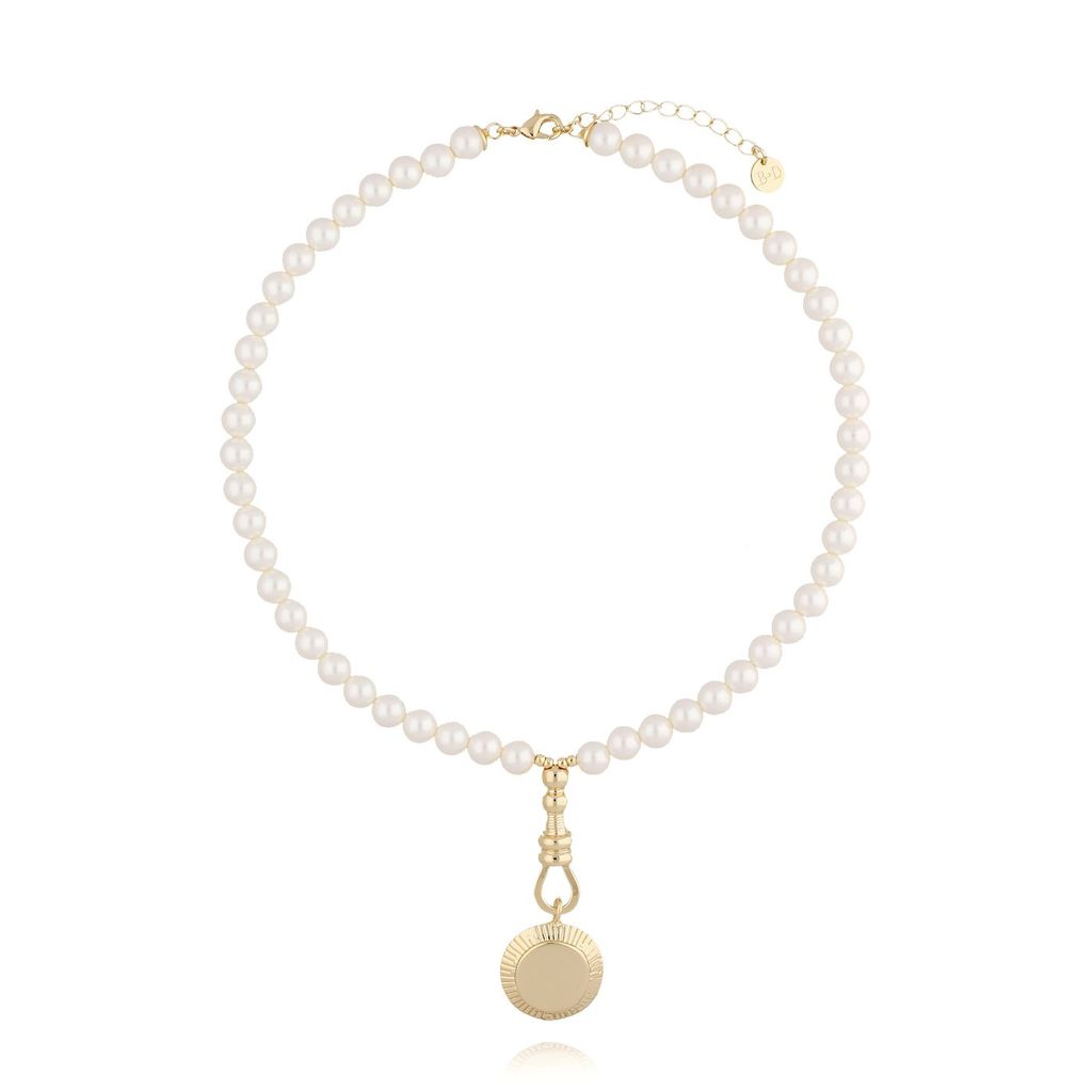 Naszyjnik perłowy ze złotą zawieszką Aphrodite NPE0158