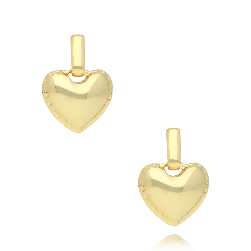 Kolczyki złote serca Corazón de oro KRG1014
