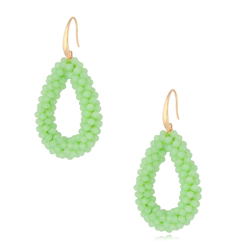 Kolczyki z kryształkami zielone łezki Luminous KWE0048