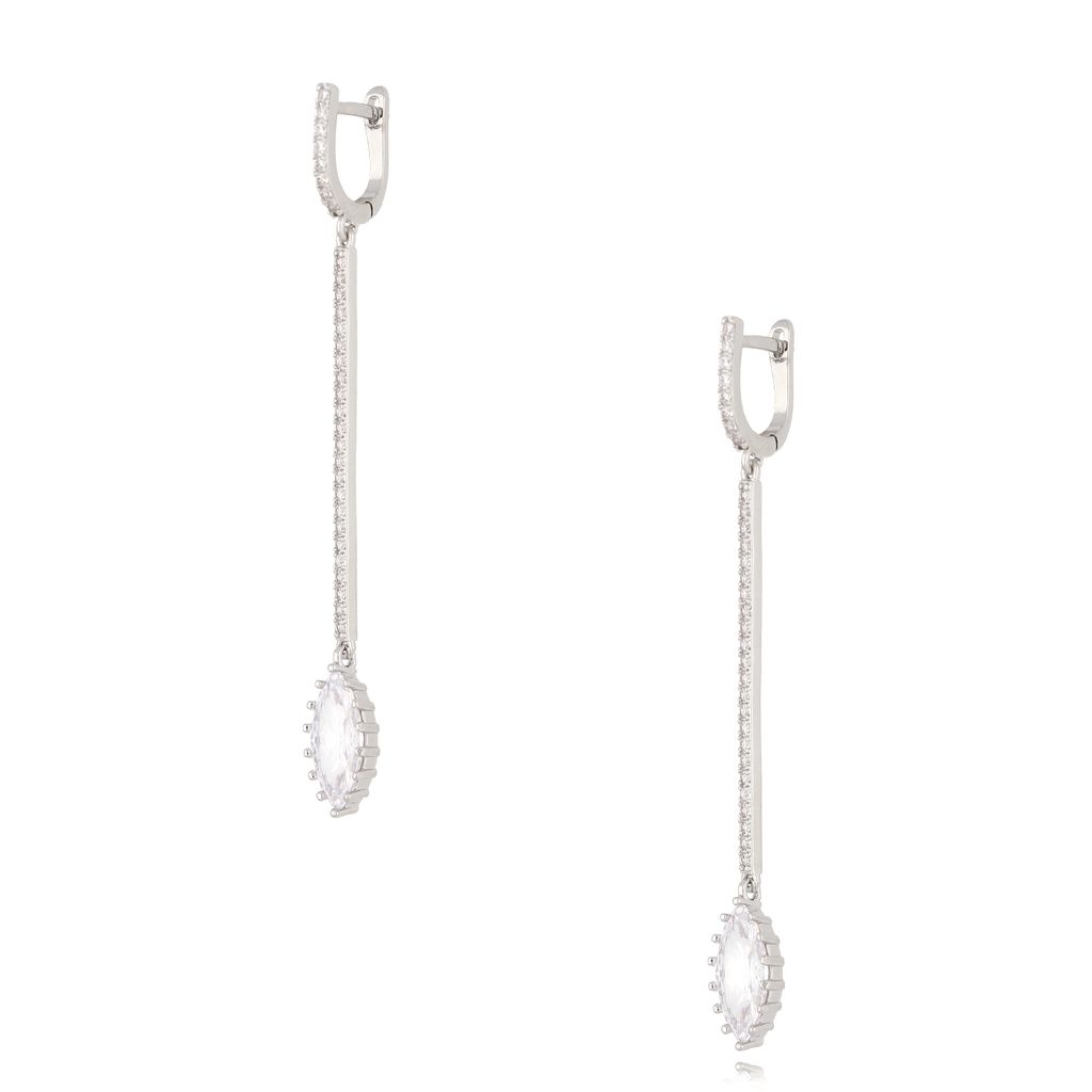 Kolczyki srebrne długie z kryształkami Gracia KSS1660