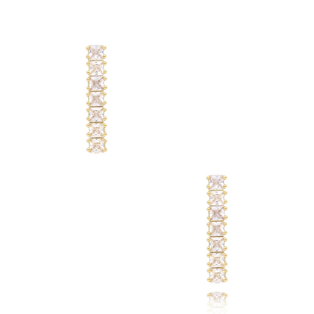 Kolczyki złote pałeczki z cyrkoniami Rosario KSS1665